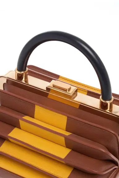 Gabriela Hearst Diana Bag in Cognac, Yellow & Navy Nappa Leather | Thumbnail 4 Gabriela Hearst Diana Bag in Cognac, Yellow & Navy Nappa Leather | Thumbnail 4