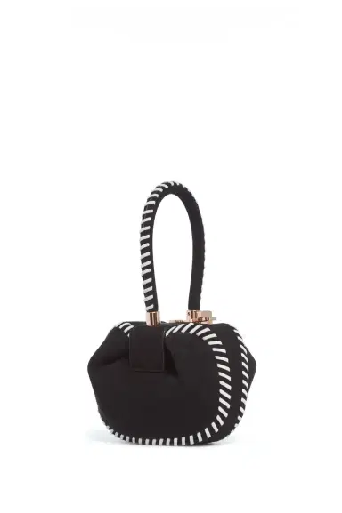 Gabriela Hearst Whipstitch Demi Bag in Black Suede | Thumbnail 1 Gabriela Hearst Whipstitch Demi Bag in Black Suede | Thumbnail 1