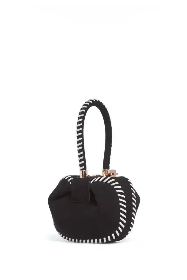 GABRIELA HEARST Whipstitch Demi Bag in Black Suede