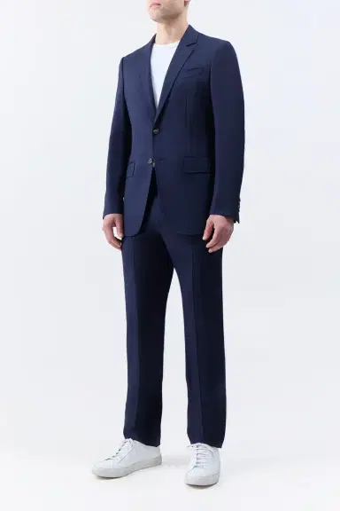 Gabriela Hearst Sebastian Pant in Dark Navy Virgin Wool Twill | Thumbnail 3