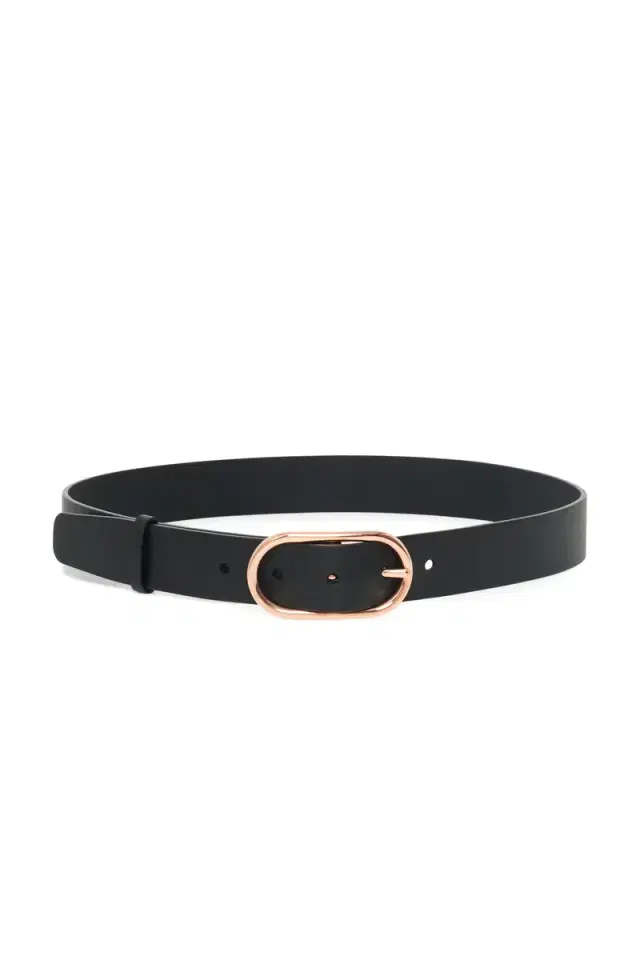 Gabriela Hearst Link Buckle Belt in Black Leather