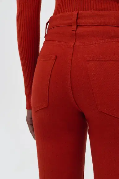 Gabriela Hearst Ezra Bootcut Cropped Jean in Antelope Orange Recycled Cotton Denim | Thumbnail 7