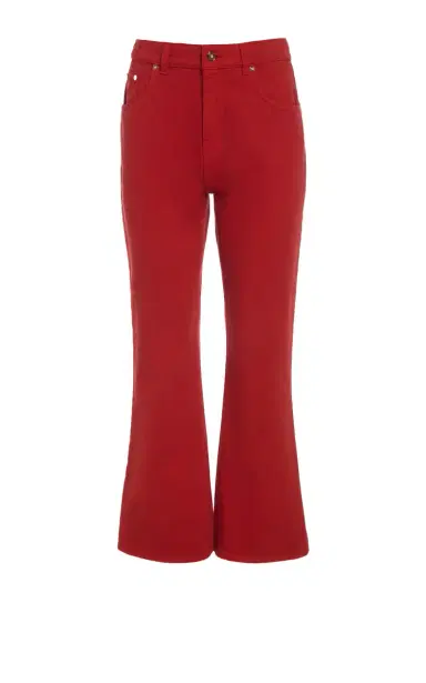 Gabriela Hearst Ezra Bootcut Cropped Jean in Antelope Orange Recycled Cotton Denim | Thumbnail 1