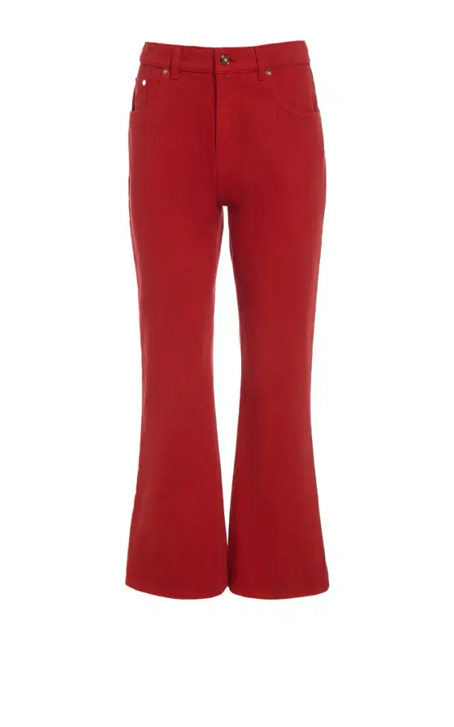 GABRIELA HEARST Ezra Bootcut Cropped Jean in Antelope Orange Recycled Cotton Denim