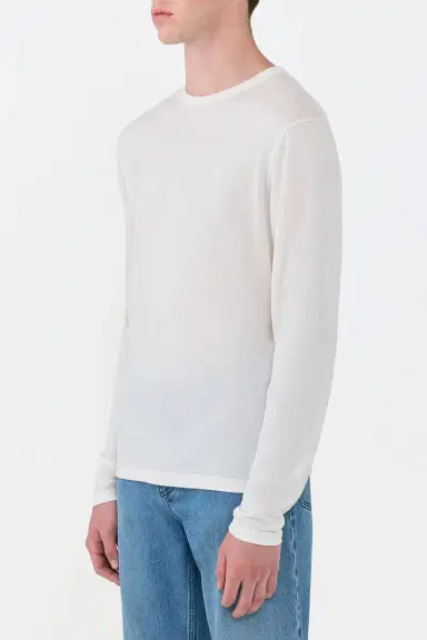 Gabriela Hearst Owen Long Sleeve T-Shirt in Cashmere Jersey | Thumbnail 3 Gabriela Hearst Owen Long Sleeve T-Shirt in Cashmere Jersey | Thumbnail 3