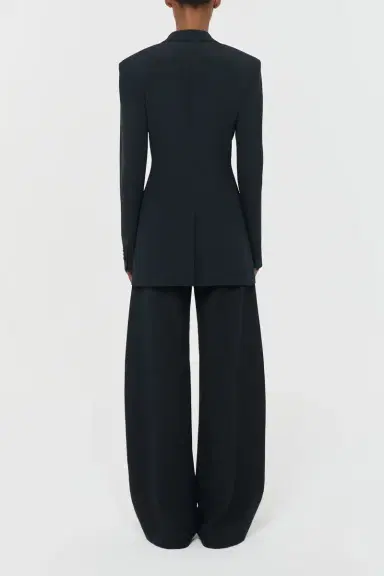Gabriela Hearst Merat Barrel-leg Pant in Black Silk Wool Cady | Thumbnail 5