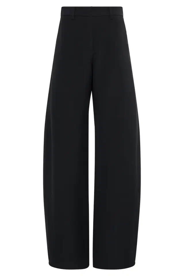 Gabriela Hearst Merat Barrel-leg Pant in Black Silk Wool Cady