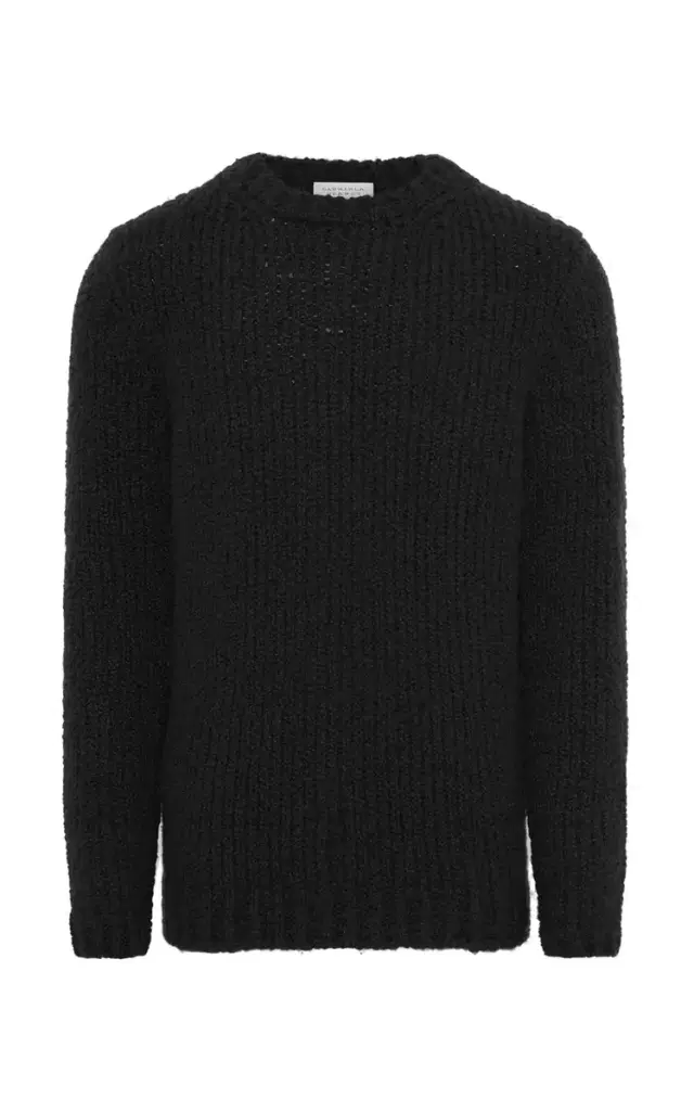 GABI Typhon Knit Sweater in Black Cashmere Boucle