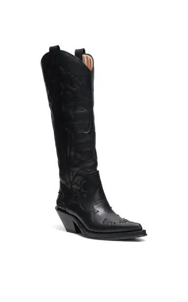 Gabriela Hearst Capitana Cowboy Boot in Black Leather | Thumbnail 3 Gabriela Hearst Capitana Cowboy Boot in Black Leather | Thumbnail 3