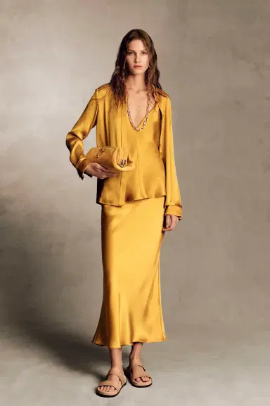 Gabriela Hearst Cruz Shirt in Golden Birch Silk Satin | Thumbnail 2 Gabriela Hearst Cruz Shirt in Golden Birch Silk Satin | Thumbnail 2