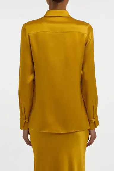 Gabriela Hearst Cruz Shirt in Golden Birch Silk Satin | Thumbnail 5 Gabriela Hearst Cruz Shirt in Golden Birch Silk Satin | Thumbnail 5