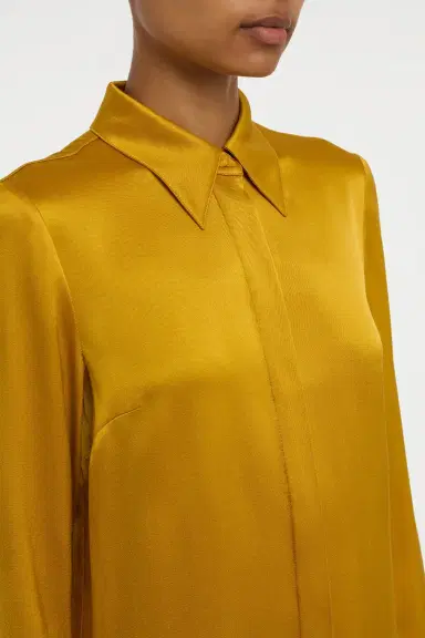 Gabriela Hearst Cruz Shirt in Golden Birch Silk Satin | Thumbnail 6 Gabriela Hearst Cruz Shirt in Golden Birch Silk Satin | Thumbnail 6