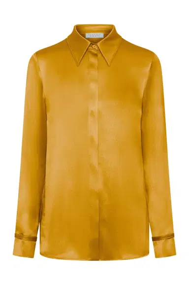 Gabriela Hearst Cruz Shirt in Golden Birch Silk Satin | Thumbnail 1 Gabriela Hearst Cruz Shirt in Golden Birch Silk Satin | Thumbnail 1