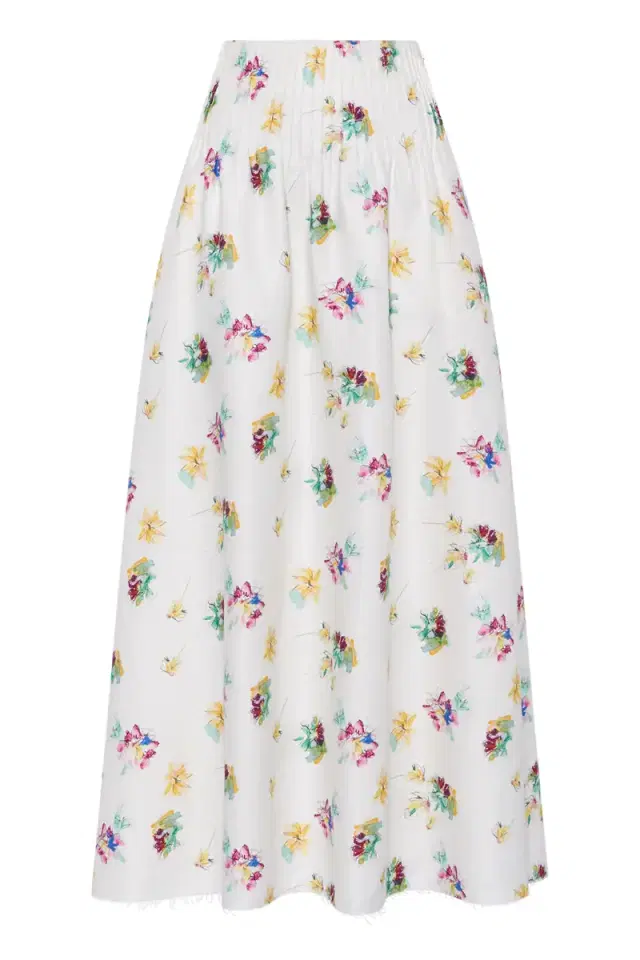 Gabriela Hearst Penelope Mia's Flowers Maxi Skirt in  Muli Printed Linen Twill