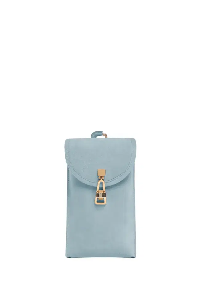 Gabriela Hearst Sunglasses Pouch in Light Blue Suede