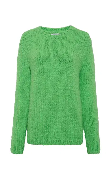 Gabriela Hearst Lawrence Knit Sweater in Florescent Green Welfat Cashmere | Thumbnail 1 Gabriela Hearst Lawrence Knit Sweater in Florescent Green Welfat Cashmere | Thumbnail 1