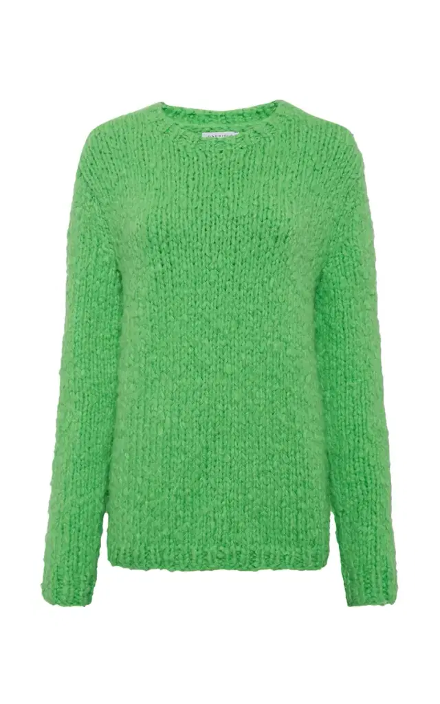 GABRIELA HEARST Lawrence Knit Sweater in Florescent Green Welfat Cashmere