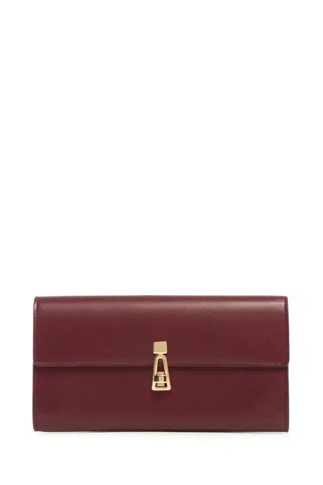 Gabriela Hearst Phone Wallet in Bordeaux & Pink Leather