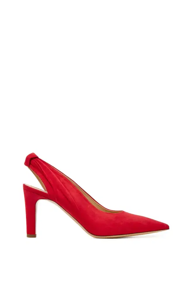 GABRIELA HEARST Amari Slingback Pump in Scarlet Red Suede