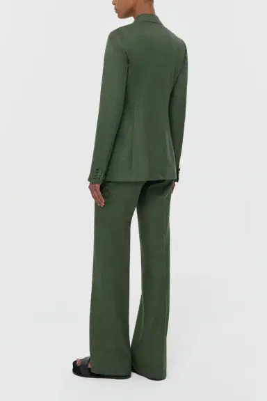 Gabriela Hearst Angela Blazer in Olive Virgin Wool Silk with Linen | Thumbnail 4 Gabriela Hearst Angela Blazer in Olive Virgin Wool Silk with Linen | Thumbnail 4