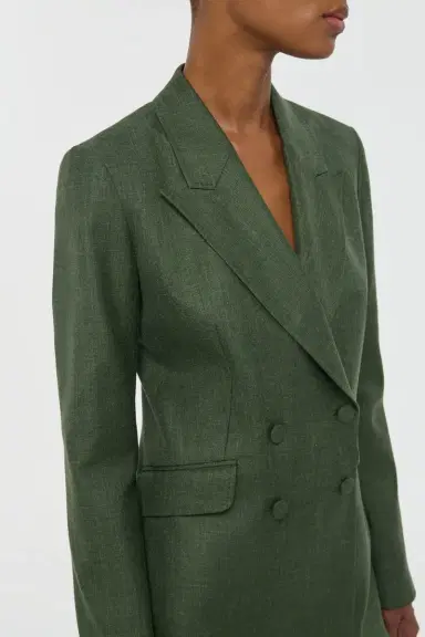 Gabriela Hearst Angela Blazer in Olive Virgin Wool Silk with Linen | Thumbnail 5 Gabriela Hearst Angela Blazer in Olive Virgin Wool Silk with Linen | Thumbnail 5