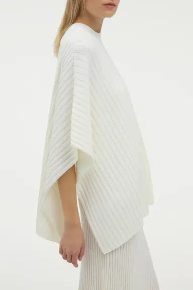 Gabriela Hearst Baron Knit Cropped Poncho in Merino Wool Cashmere | Thumbnail 5 Gabriela Hearst Baron Knit Cropped Poncho in Merino Wool Cashmere | Thumbnail 5