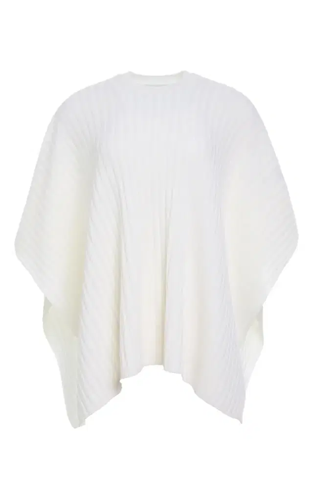 GABRIELA HEARST Baron Knit Cropped Poncho in  Merino Wool Cashmere