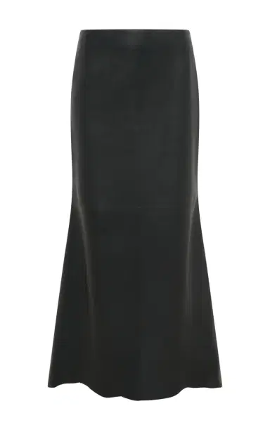Gabriela Hearst Edwardo Raw Cut Midi Skirt in Black Soft Leather | Thumbnail 1