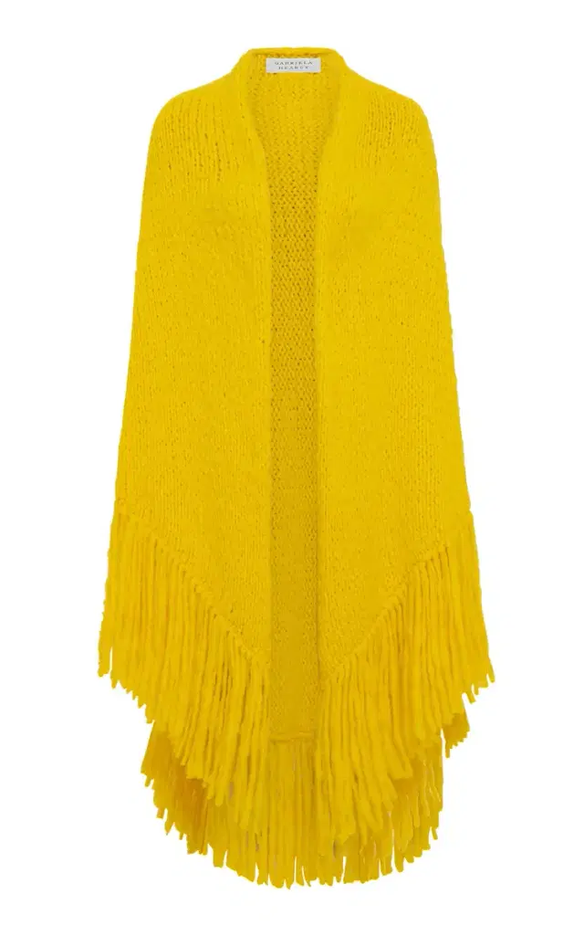 Gabriela Hearst Lauren Knit Wrap in Cadmium Yellow Welfat Cashmere