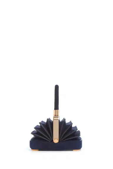 Gabriela Hearst Mini Diana Bag in Navy Suede | Thumbnail 3 Gabriela Hearst Mini Diana Bag in Navy Suede | Thumbnail 3