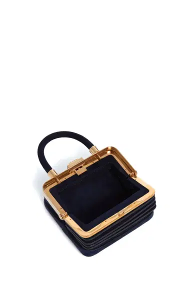 Gabriela Hearst Mini Diana Bag in Navy Suede | Thumbnail 4 Gabriela Hearst Mini Diana Bag in Navy Suede | Thumbnail 4