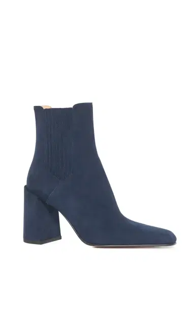 Gabriela Hearst Luke High Heel Ankle Boot in Navy Suede | Thumbnail 2 Gabriela Hearst Luke High Heel Ankle Boot in Navy Suede | Thumbnail 2