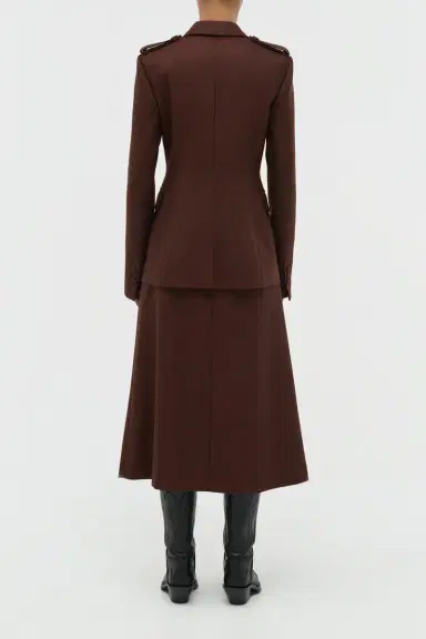 Gabriela Hearst Wesley Pleated Midi Skirt in Burnt Sienna Wool Cashmere Flannel | Thumbnail 4 Gabriela Hearst Wesley Pleated Midi Skirt in Burnt Sienna Wool Cashmere Flannel | Thumbnail 4