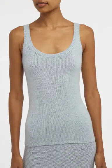 Gabriela Hearst Brigid Knit Tank Top in Light Blue Cashmere | Thumbnail 5 Gabriela Hearst Brigid Knit Tank Top in Light Blue Cashmere | Thumbnail 5