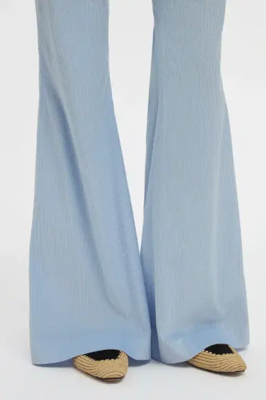 Gabriela Hearst Ianthe Flare Pant in Light Blue Sea Island Cotton Corduroy | Thumbnail 6