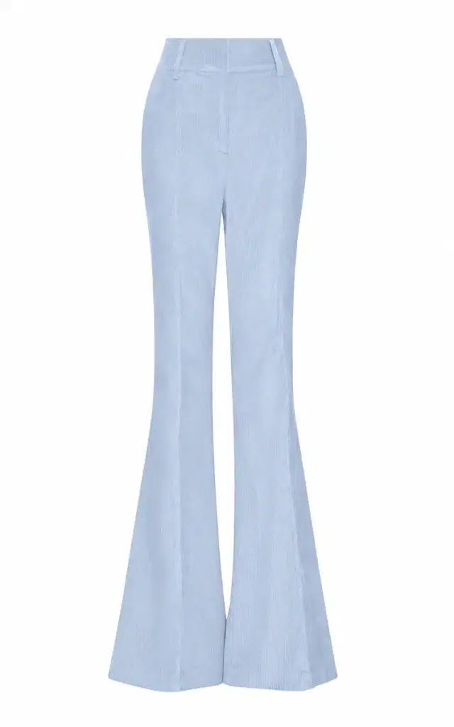 Gabriela Hearst Ianthe Flare Pant in Light Blue Sea Island Cotton Corduroy