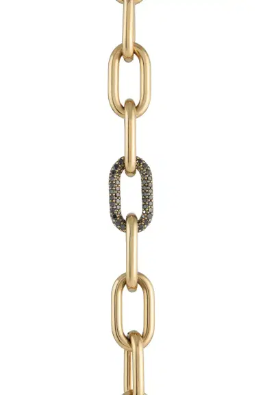Gabriela Hearst Pave Link Bracelet in 18K Yellow Gold & Black Diamonds (Classic Links) | Thumbnail 3 Gabriela Hearst Pave Link Bracelet in 18K Yellow Gold & Black Diamonds (Classic Links) | Thumbnail 3