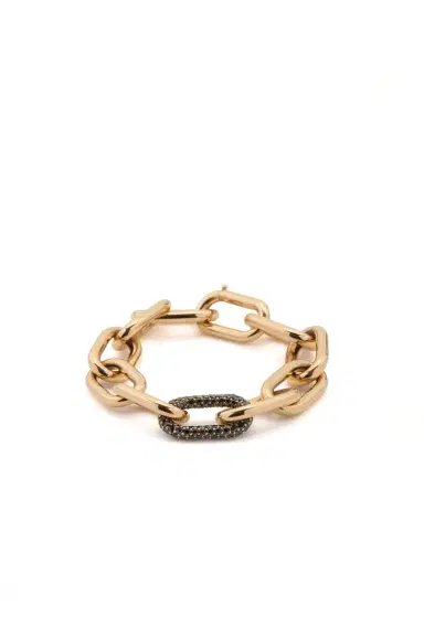 Gabriela Hearst Pave Link Bracelet in 18K Yellow Gold & Black Diamonds (Classic Links) | Thumbnail 1 Gabriela Hearst Pave Link Bracelet in 18K Yellow Gold & Black Diamonds (Classic Links) | Thumbnail 1