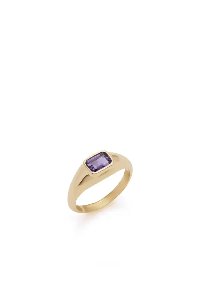 GABRIELA HEARST Small Ring in 18K Yellow Gold & Amethyst Stone