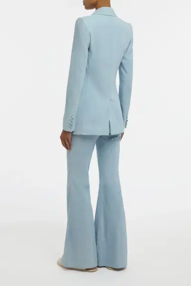 Gabriela Hearst Rhein Flare Pant in Light Blue Suede | Thumbnail 5