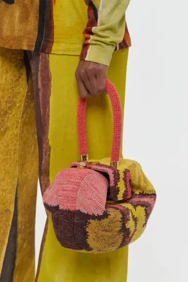 Gabriela Hearst Nina Bag in Earth Multi Crochet Cashmere | Thumbnail 2 Gabriela Hearst Nina Bag in Earth Multi Crochet Cashmere | Thumbnail 2