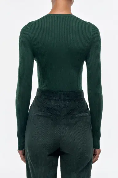 Gabriela Hearst Browning Knit Sweater in English Green Cashmere Silk | Thumbnail 4 Gabriela Hearst Browning Knit Sweater in English Green Cashmere Silk | Thumbnail 4