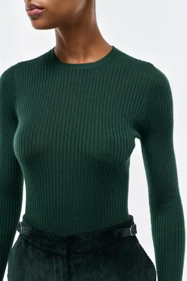 Gabriela Hearst Browning Knit Sweater in English Green Cashmere Silk | Thumbnail 5 Gabriela Hearst Browning Knit Sweater in English Green Cashmere Silk | Thumbnail 5