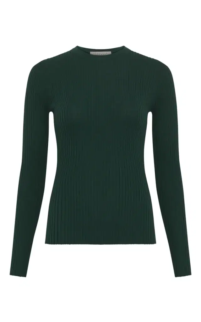 GABRIELA HEARST Browning Knit Sweater in English Green Cashmere Silk
