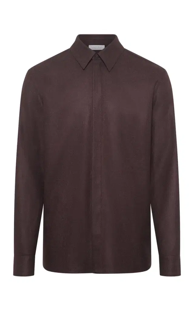 GABRIELA HEARST Abbe Shirt in Burnt Sienna Wool Cashmere Flannel