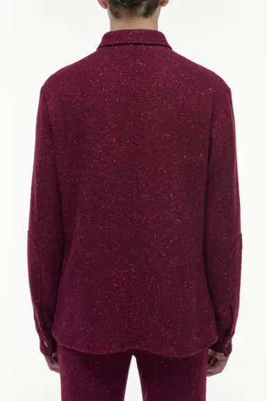 Gabriela Hearst Lucas Overshirt in Bordeaux Speckled Cashmere | Thumbnail 4