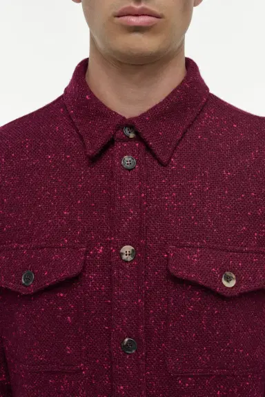 Gabriela Hearst Lucas Overshirt in Bordeaux Speckled Cashmere | Thumbnail 5