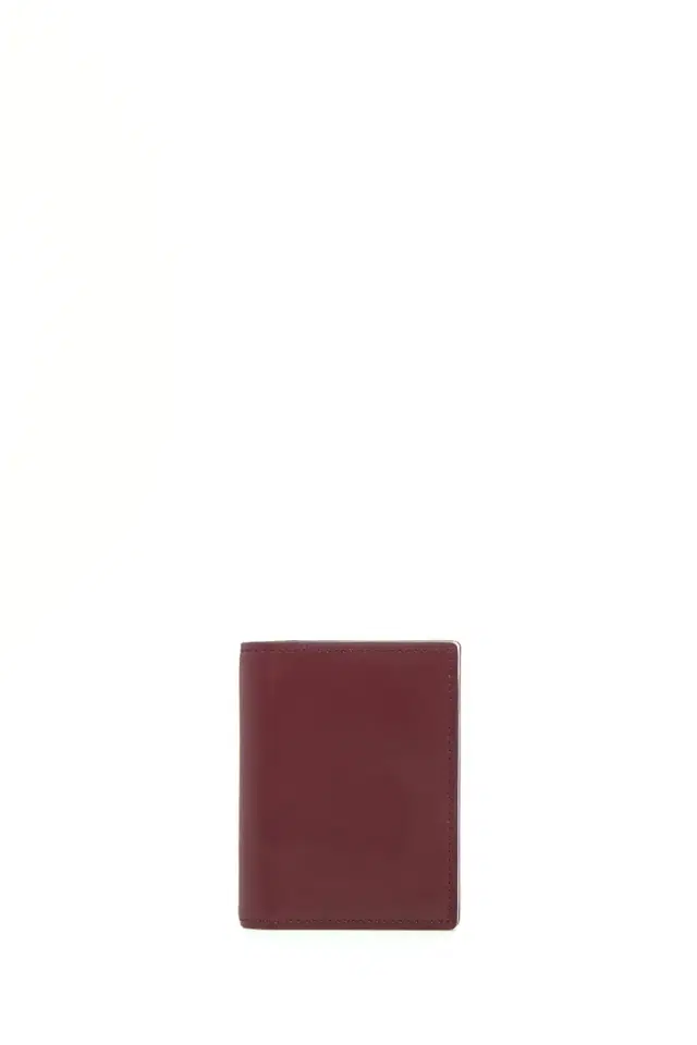 Gabriela Hearst Simple Card Wallet in Bordeaux & Pink Leather