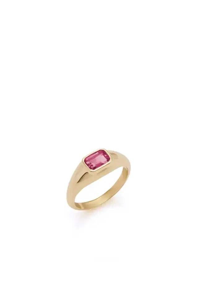 GABRIELA HEARST Small Ring in 18K Yellow Gold & Tourmaline Stone