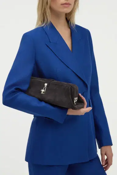 Gabriela Hearst Paola Clutch in Dark Grey Suede | Thumbnail 2 Gabriela Hearst Paola Clutch in Dark Grey Suede | Thumbnail 2